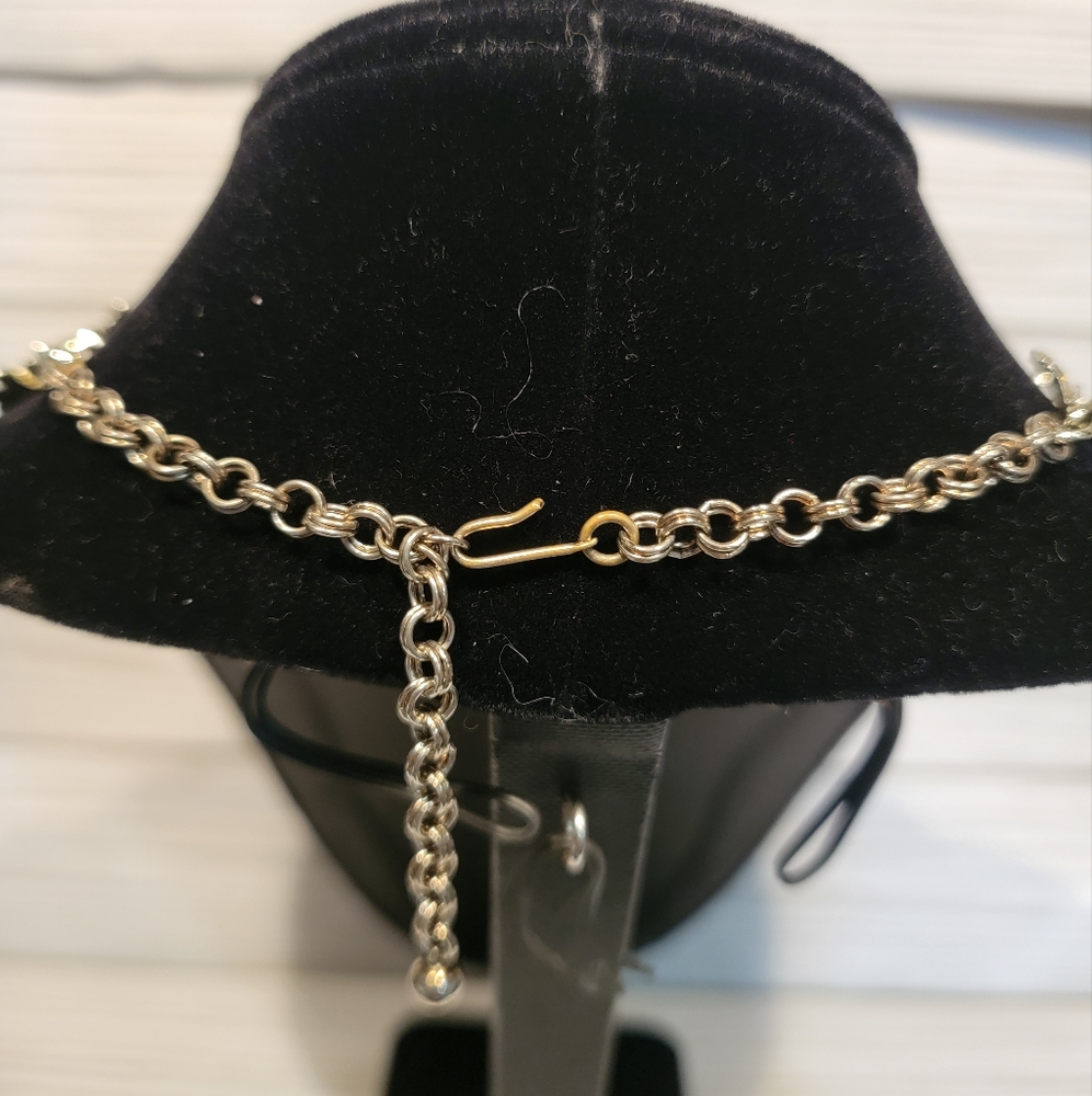BB35 Vintage Gold-tone Leaf-Motif Choker Necklace - Picture 3 of 4